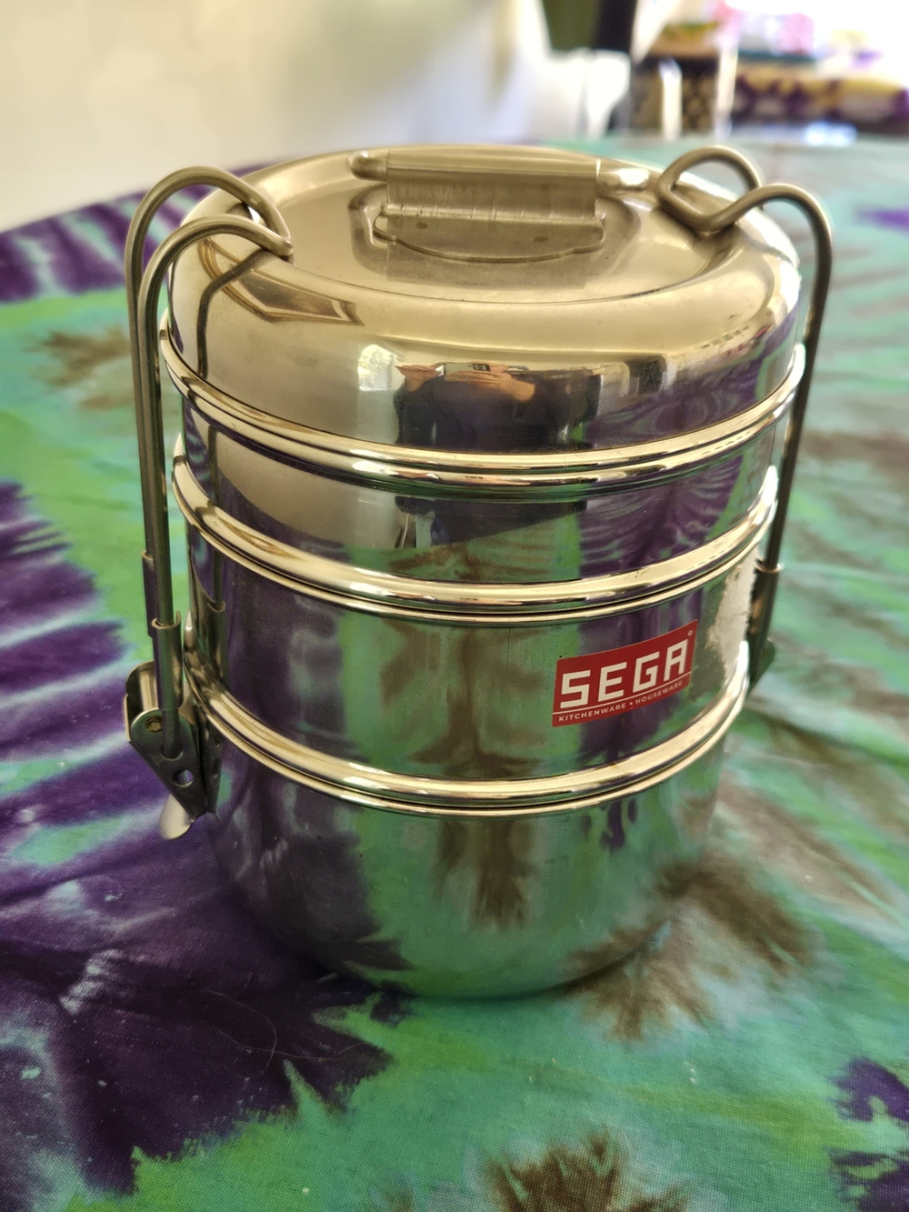 SEGA Stainless Steel 3-Tier Food Tiffin - Silver